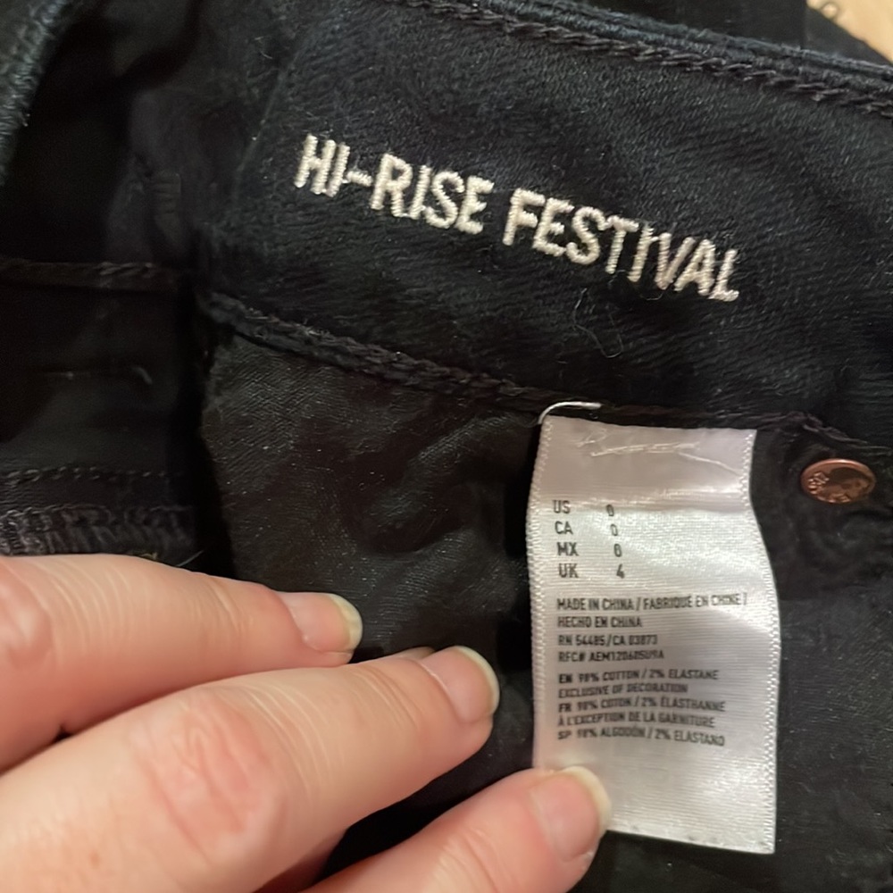 American eagle black hi-rise festival distressed shorts - Picture 6 of 6